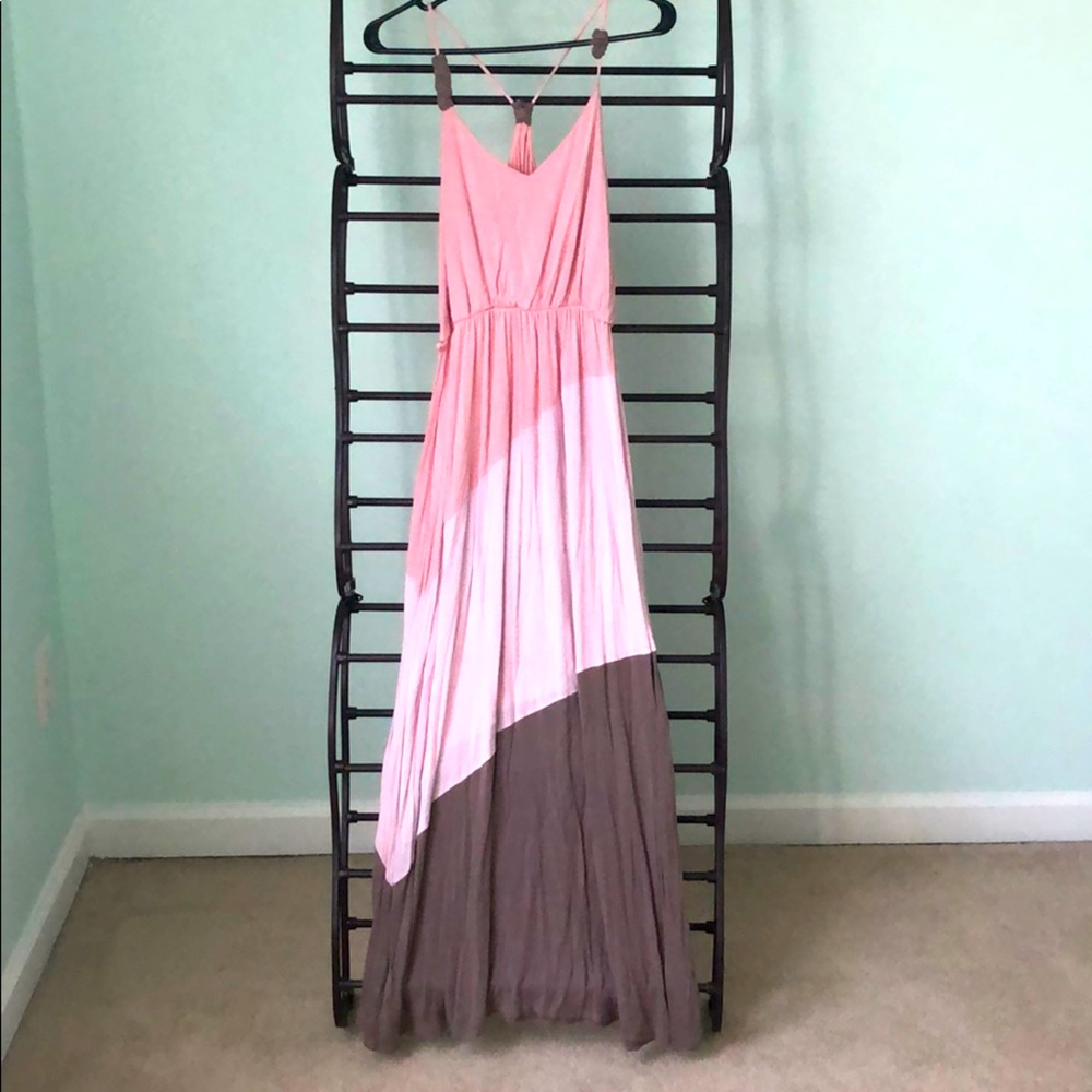 Colorblock Halter Dress